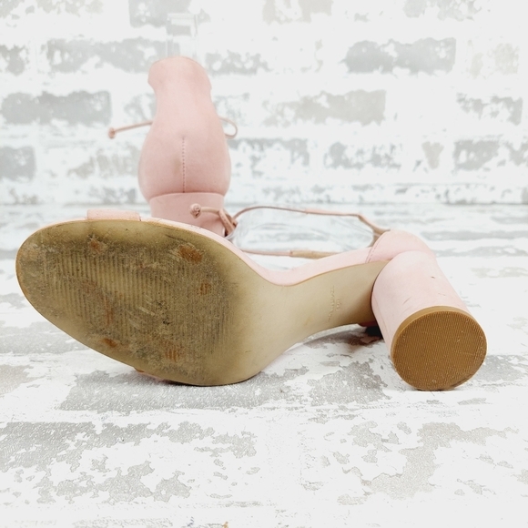 Steve Madden Pink Heeled Open Toe One Strap Pumps Sandals M490 - Picture 8 of 14